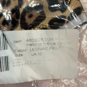 ASOS NEW WOT  Leopard Print Triangle Bikini Top thumbnail 2