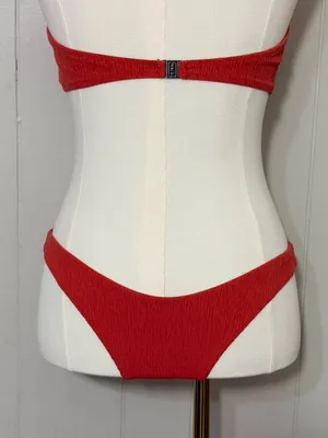 TJ Swim Ribbed Bandeau Bikini Set Rust Orange Size S Two Piece thumbnail 5