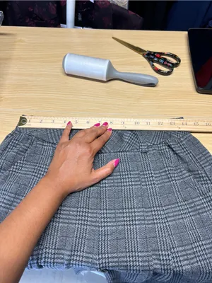 Halara High Rise Wide Leg Plaid Pants Gray Stretch Pull On Size M thumbnail 12