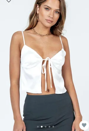 Princess Polly buress top white thumbnail 1