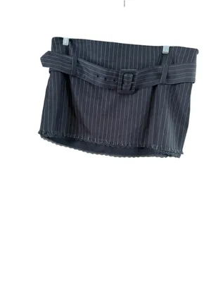 Women's GUIZIO Gray Pinstripe Mini Skirt with Belt S thumbnail 8