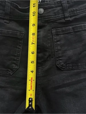 OAT NEW YORK Black Wide Leg Raw Hem Jeans High Rise Women Size 4 27 Grunge Retro thumbnail 9