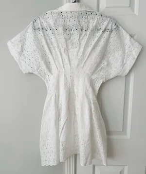 Anthropologie The Tobie Eyelet Mini Shirt Dress by Exquise, Size SP thumbnail 15