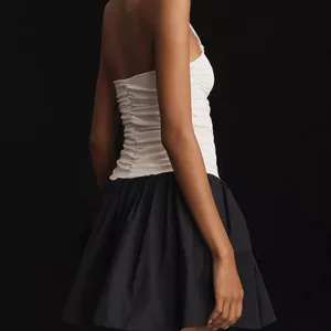 Maeve Halter Twofer Mini Dress Anthropologie Black/White NWT Size XS‎ MSRP $168 thumbnail 2