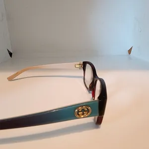 Authentic Gucci Tortoiseshell & Blue & Black Ombre Prescription Glasses Frames thumbnail 8