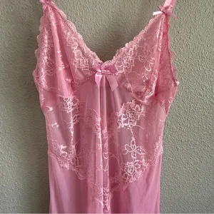 Oh la la Cherie Pink Lace Mesh Babydoll Chemise Size‎ 3X/4X thumbnail 2
