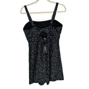 DACI Classic Fashion Collection Black White Polka Dot Square‎ Neck Mini Dress L thumbnail 9