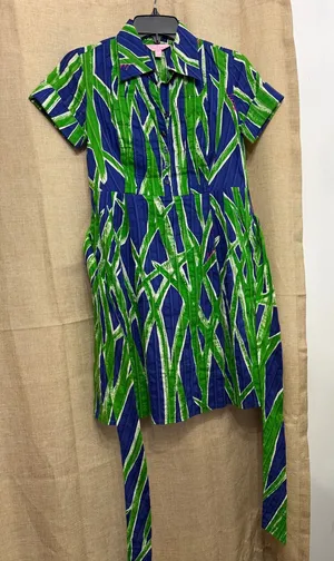 Lilly Pulitzer Blue & Green Asymmetrical Dress size 0 thumbnail 1