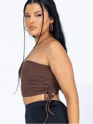 Princess Polly Leala Tube Top in Brown thumbnail 2