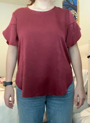 Loft Maroon Blouse thumbnail 1