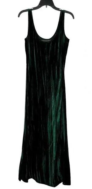 Enza Costa Silk Blend Textured Velvet Tank Green Maxi Dress Womens Size Small thumbnail 5