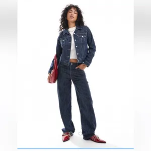 Anthropologie Levi’s Women’s Baggy‎ Pinstriped Dad Jeans Size 30x30 thumbnail 12