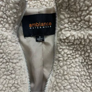 Ambiance Outerwear Beige Sherpa Fleece Half Zip Pullover Sweatshirt Size S thumbnail 3