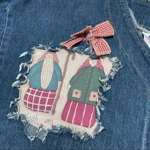 Custom OOAK vintage 90s denim Noah’s ark button down thumbnail 2