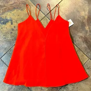 NWT The Coverii Red Double V-neck Strappy Layered Cami Small thumbnail 3