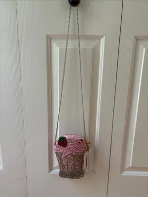 Made in India Beaded Pink and Silver Strawberry Milkshake Crossbody Bag thumbnail 7