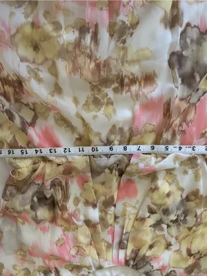 AUW EIC Floral Watercolor High-Low Dress in Pink, Yellow & Cream | Women’s Size L thumbnail 8