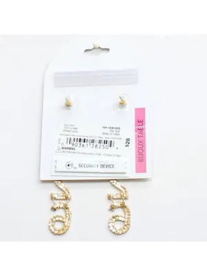NWT Bijoux Bar Dangly 2026 Rhinestone Post Earrings Gold / Silver Gray 3" thumbnail 2
