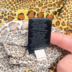 Norma Kamali animal print dress long sleeved v‎ neck ruched size small stretchy thumbnail 10