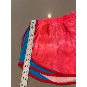 Nike Dri-FIT Running Shorts Women's Medium‎ Red Pink Tie Dye Blue Trim Athletic thumbnail 3