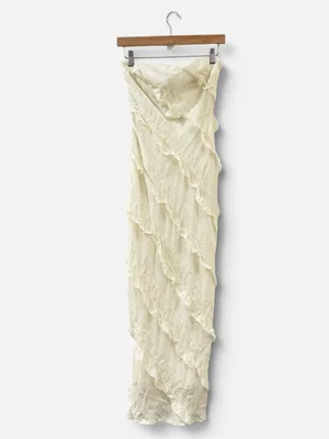 Princess Polly Boyle Maxi Dress Yellow Size 2 Strapless thumbnail 4
