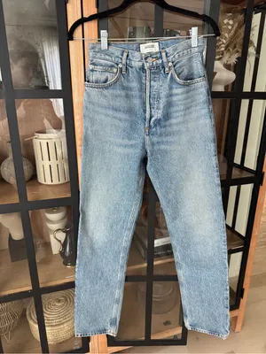 AGOLDE 90s Pinch Waist High Rise Straight Jeans Harmonic light wash denim thumbnail 2