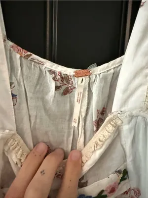 Free People The Way Back Maxi Top XS White Floral with Embroidery thumbnail 6