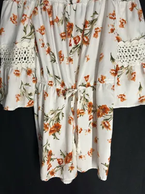 White Boho floral off thumbnail 3