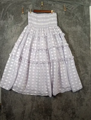 Lulu's Lavender Tiered Floral Maxi Skirt Dress Fairy Halloween Cottage Womens XL thumbnail 7