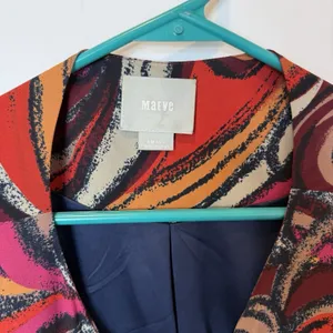 Anthropologie 3/4‎ Sleeve Swirl Mini Dress Small Lightweight Lined Unique thumbnail 4