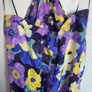 fairy y2k whimsical office Floral Halter 100% Silk size :‎ Medium thumbnail 7