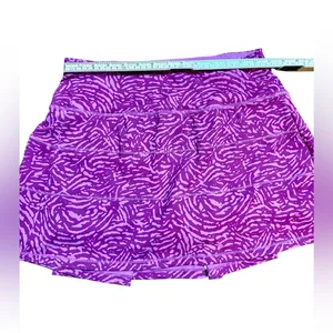 Purple & Pink Animal Print‎ Athletic Skort Built-in Shorts Size 8 thumbnail 5