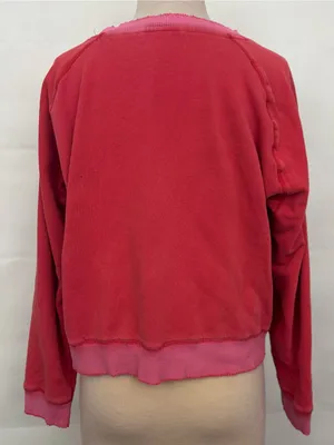 Victoria’s Secret PINK heathered relaxed fit distressed graphic sweatshirt L thumbnail 3