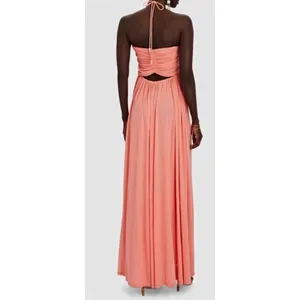 STAUD Kanha Reversible Mesh Halter Maxi Dress Orange Pink XL‎ thumbnail 8