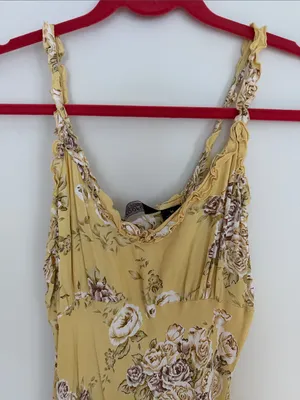 Vintage Twoofus Floral Yellow Slip Dress thumbnail 2