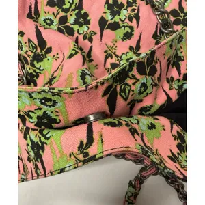 Volcom 2000s Pink Green Floral Large Tote Bag‎ Chain Handles Hobo Beach Casual thumbnail 16