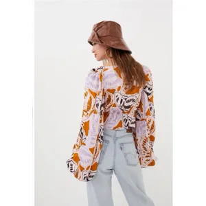 For Love & Lemons Esmeralda Crop Top - Multi Orange S $135‎ thumbnail 2