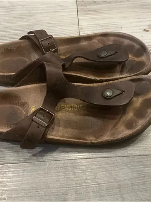 Birkenstock Gizeh thong sandals Havana brown oiled leather size 40 thumbnail 2