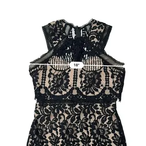 Lulu's Sweetness Lace Midi‎ Dress MEDIUM Black & Nude Flirty Lacy Feminine thumbnail 7