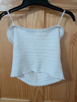 Abercrombie & Fitch Cream Crochet Knit Tube Top Size Small thumbnail 4