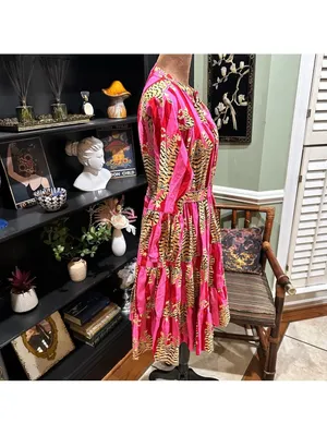 The Roots Pink Tiger Stripe Dress – Tagged XS, Fits Up to Small thumbnail 7