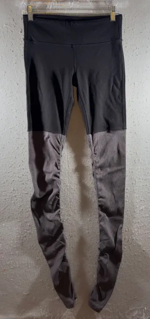 1712 | Alo Yoga Y2K Goddess Ribbed Leg Warmer Yoga Leggings Black Grey Womens S‎ thumbnail 1