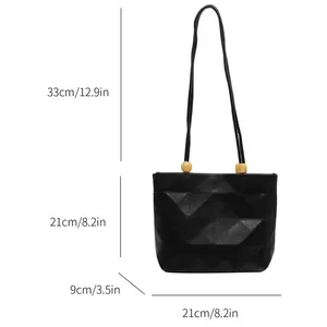 Fashionable Trendy Simple Black Ladies Single Shoulder Square Bag Crossbody Bag thumbnail 3