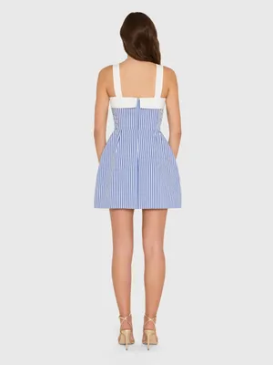 Amanda Uprichard Mindy Dress in Bayhaven Stripe L thumbnail 6