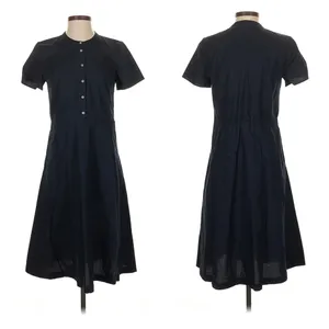 J. Crew dress size 4 blue short sleeve button up midi thumbnail 2