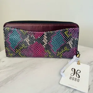 HOBO Max Large Zip Around‎ Leather Continental Wallet, Organization, Mosaic, NWT thumbnail 9