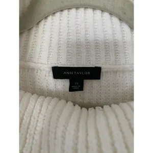 Chenille Turtleneck Chunky Oversize Sweater Winter White Sz XS thumbnail 6