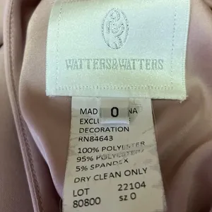 Watters & Watters Pink Halter Pleated Sleeveless Cropped Blouse Top Size 0 thumbnail 3