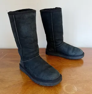 UGG • Classic Tall Sheepskin boots black shearling sherpa suede knee winter 5815 thumbnail 1