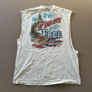 Reel Life Art Patriotic Fishing Muscle Tee thumbnail 3